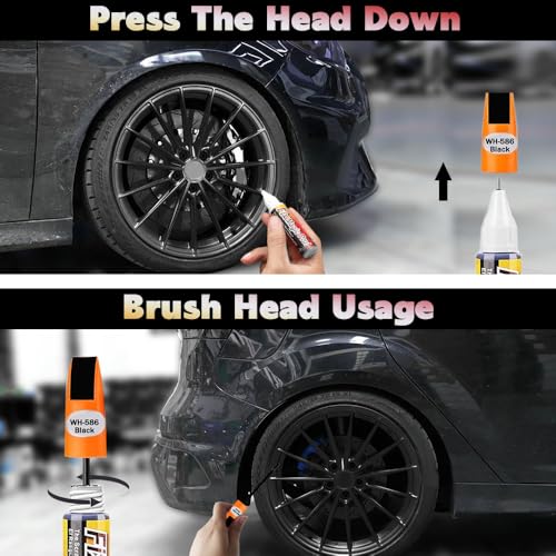 Touch Up Paint for Cars, Automotive Paint Scratch Repair, Two-In-One Car Touch Up Paint Fill Paint Pen, Car Accessories Scratch Remover Pen Universal for Scratch Repair Various Cars (Black) - color: Black