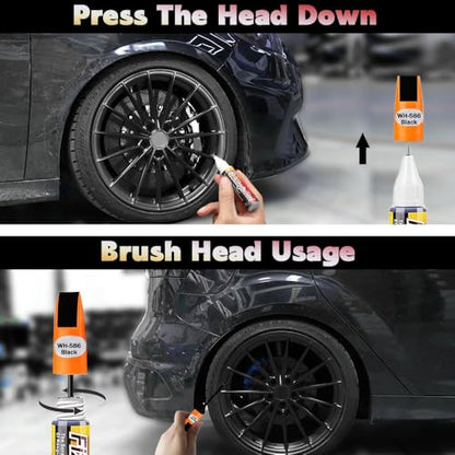 Touch Up Paint for Cars, Automotive Paint Scratch Repair, Two-In-One Car Touch Up Paint Fill Paint Pen, Car Accessories Scratch Remover Pen Universal for Scratch Repair Various Cars (Black) - color: Black
