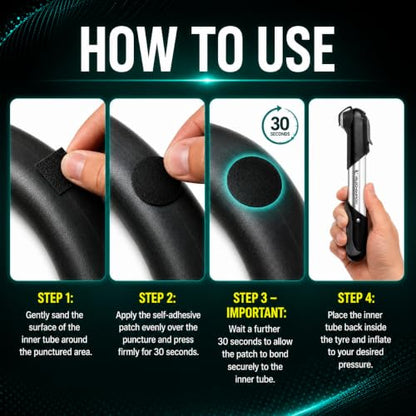 VeloChampion Self Adhesive Bike Tire Repair Kit & Optional Tire Levers - size: 10 Patches