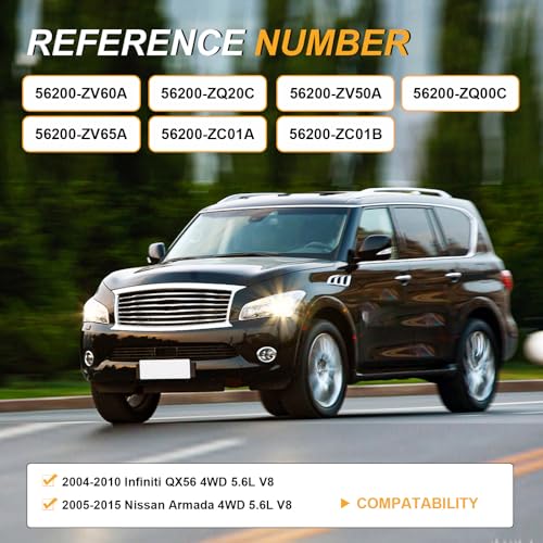 Rear Air Shock Absorber Assembly Compatible with Nissan Armada 2005-2015, for Infiniti QX56 2004-2010, [4WD 5.6L V8] Replaces 56200-ZV60A, 56200-ZQ20C