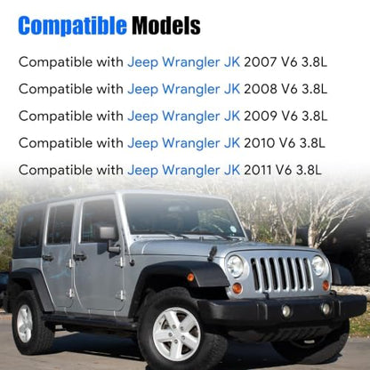 Engine Coolant Thermostat Housing Assembly Compatible with Jeep Wrangler JK V6 3.8L 2007 2008 2009 2010 2011 Replace # 902-3038 4666149AA 85357 CH5357 CO34826 Thermostat Housing - size: 902-3038