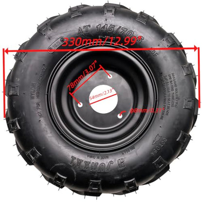 Beeking 145/70-6 left Tires Wheels with Rim For 50cc-80cc ATV Go-Kart.
