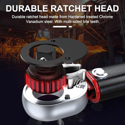 1/4" Drive Click Torque Wrench 20-260 In.-Lb, 72 Tooth Dual-Direction Adjustable, Dual Scale, ±3% Accuracy, for Bicycle, Motorcycle, Automotive Repair and Maintenance - size: 1/4"