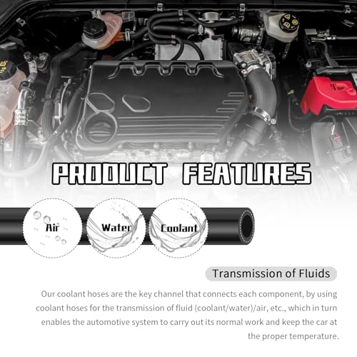 9.84Ft 5/8 Heater Hose,Flexible Heater Coolant Hose with ID 16mm & OD 24mm - color: 5/8 in