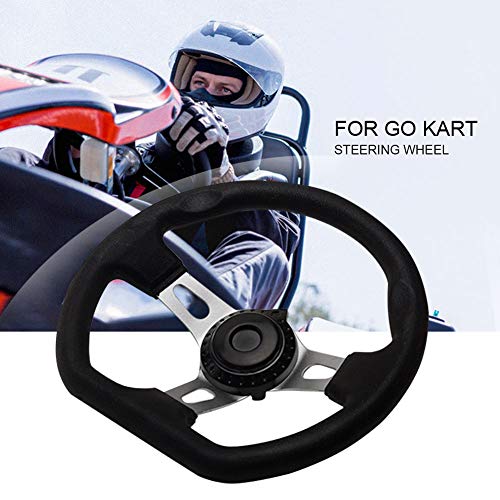 Go Kart Steering Wheel 10.5inch, 3 Spoke Universal Replacement Wheel