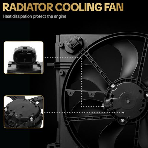 620-473 Radiator Cooling Fan Assembly Fits for 2017-2021 Nissan Rogue Sport L4 2.0L Replace OE 620473 214816MA0A 21481-6MA0A 214816MA0B - size: Rogue Sport 2017-2022, Qashqai 2017-2023