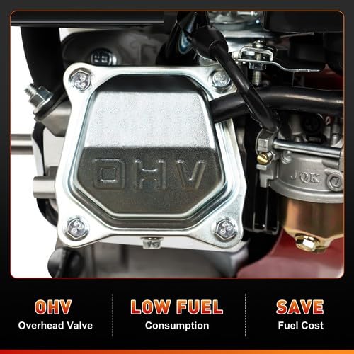 200CC Engine,6.5HP 4 Stroke Gas Motorcycle Go Kart Engine Horizontal Shaft Small Engines Motor OHV Air Cooled Pullstart for Go Kart Pumping Machines, Microtillers, Log Splitter Lawn Mower