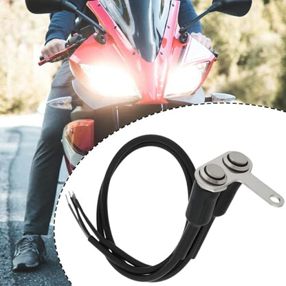 OTOTEC 12V LED Motorcycle Handlebar Switch Adjustable Mount Stainless Steel Momentary ON/Off Button Switch, Blue