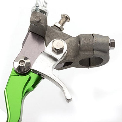 Dirt Bike Brake Master Cylinder Reservoir Cable Clutch Levers for KX65 KX80 KX85 KX100 KX112 KX125 KX250 KX450 KX250F KX450F KLX KLR KDX 125 140 250 230 300 400 450 650 - color: Green