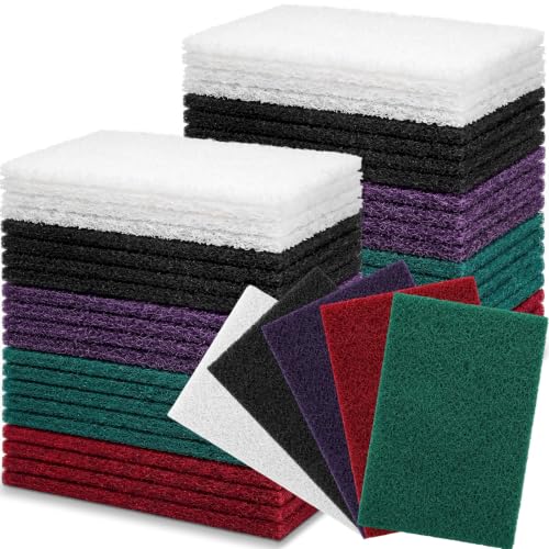 50 Pack Multicolor Fine Scuff Pads 6 X 9 in Abrasive Sanding Pad - color: Multicolor