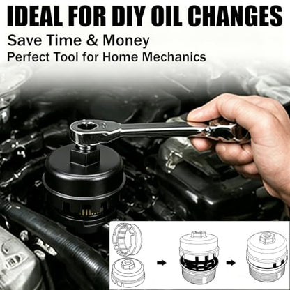 64mm Oil Filter Wrench, 14 Flute 6 Slot Cap Removal Tool