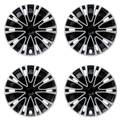 16 inch Hubcaps ABS Replacement for Steel Wheel（Non-Alloy） Snap-on Set of 4 - color: BK-Silver-Black, size: 16-inch