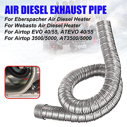 1Pack Inner Diameter 22mm/24mm Dual-layer Car Heater Exhaust Pipe Air Diesel Parking Heater Exhaust Hose Line For Webasto Eberspacher With Camps - size: Length:60cm, style: Inner Diameter: 24mm(0.94in)