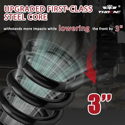 3'' Front Lowering Coil Springs Compatible with 1963-1987 Chevy C10 GMC C15 2WD, Bolt-On Powder Coated Drop Coils Front Suspension Kit - color: black, size: 1963-1987 C10 C15
