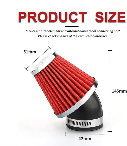 NIBBI Motorcycle Air Filter, 42mm Air Filter for Dirt Bike Mini Bike Pit Bike Motocross GY6 ATV - size: 42MM