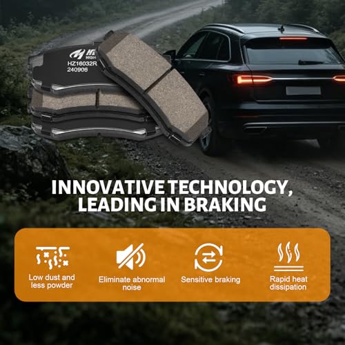 Ceramic Rear Brake Pads Set Compatible with Select Lexus GX460/GX470/LX450;For 2003-2024 Toyota 4Runner;2007-2014 Toyota FJ Cruiser;1991-1997 Toyota Land Cruiser;2001-2007 Toyota Sequoia(D606) - color: HZ606