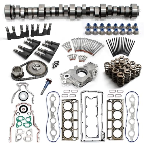 E1841P Sloppy Stage 3 Camshaft Kit .595" with Head Gaskets | Springs | Pushrods | Seals | Bolts Set | Oil Pump | Timing Chain for 1997-2006 LS 4.8/5.3/5.7/6.0 GMC Chevrolet Camaro Sierra - color: Chevrolet Complete kit