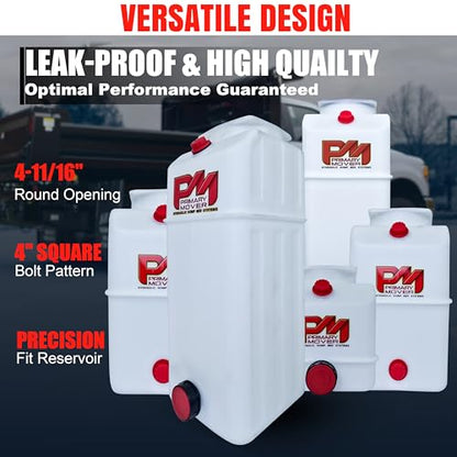 6 Quart Poly Hydraulic Replacement Reservoir – Poly Tank and Hydraulic Oil Tank for Power Units, Dump Trucks, Trailers, RVs and Boats