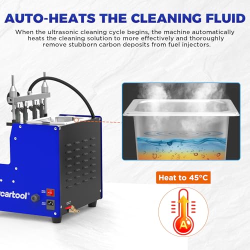 MR CARTOOL V309 GDI Fuel Injector Cleaner Tester Machine Gasoline110V/220V 4-Cylinder Injector Cleaning Machine, Ultrasonic Test Clean Kit for Car Motorcycle EFI/FSI Injectors - size: GDI V309