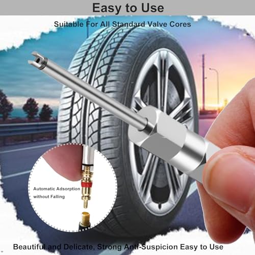 Tire Valve Stem Removal Tool Kit 2PCS,Presta Valve Core and Stainless Steel Schrader Stem Removal Tools, Car and Bike Valves Core Stem Puller Repair Kit - size: Schrader+Presta