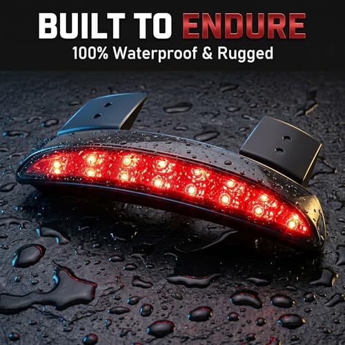 ANKIA 5 Wires Motorcycle Chopped Rear Fender Edge LED Tail Light