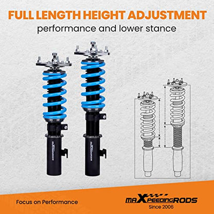maXpeedingrods Coilover for Toyota Camry 2007-2011, for Lexus ES350 2007-2012, for Toyota Avalon 07-11, 24 Level Damping Adjustable Coilovers Suspension Kit, Height Adjustable T6 Upgrade Lowering Kit