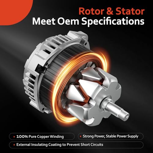 New Alternator Fit for L4 2.5L Nissan 2007-2012 Altima, 2007-2012 Sentra, 2011-2013 Rogue, 2014 2015 Rogue Select, Replacement for 11258, 23100-JA02A, TG12C032, AVA0074, TG12S217, 11258N
