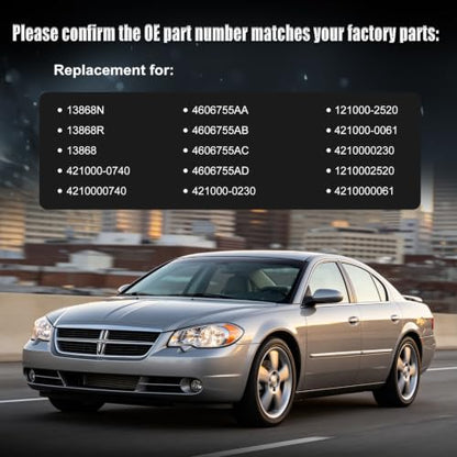 Alternator for 01-05 Sebring 2.4/2.7L, 01-05 Stratus 2.4L 13868N - size: 2001-2006 Sebring V6 2.7L DOHC