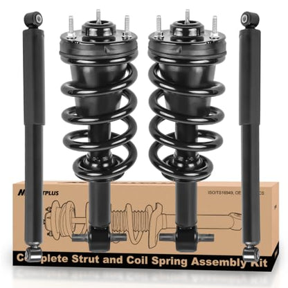 MOSTPLUS 345074 579105 Front and Rear Strut shock Assemblies Compatible with GMC Sierra 1500/ Chevy Silverado 1500 2007-2013 w/o electronic suspension(Set of 4) - size: 4x Front+Rear Struts, style: 2007-2013 Silverado