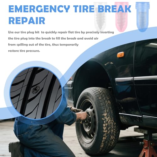 100PCS Tire Repair Kit,Self-Service Tire Screw Plug Repair Kit Includes 3-Size Plugs & Screwdrivers,Professional Screw in Tires Plugs Kits for Quick Repairing Tires Puncture