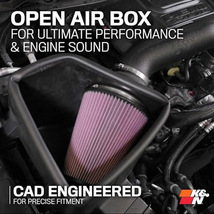 K&N Cold Air Intake System: High-Flow Air Filter, Increase Performance & Towing: Compatible with 2019-2026 RAM 1500, 63-1578 - style: Roto Molded
