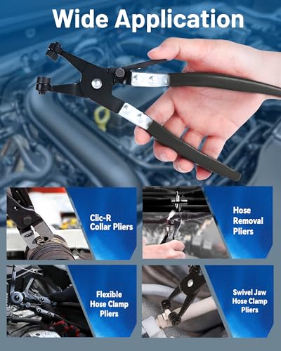 9Pcs Hose Clamp Pliers Set for Coolant/Fuel/Oil/Water Hoses
