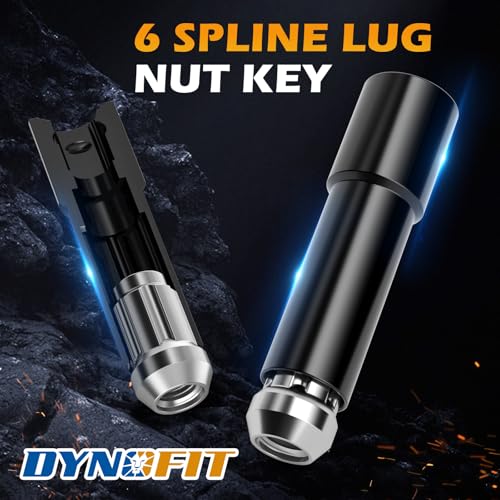 DYNOFIT 6 Point Spline Lug Nuts Key for Wrench with 1/2" Imperial Square Socket Drive,Tuner Socket Key Tool Compatible with 12x1.5 12x1.25 1/2"-20 Thread 6 Spline Lug Nuts,CR-V(Black,1 Pack) - color: Black, size: 6 Spline with 1/2" Socket Drive