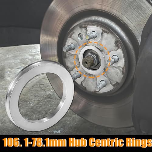 X AUTOHAUX Car Hub Centric Rings OD 106.1mm to ID 78.1mm 4pcs Aluminum - size: 106. 1mm ID to 78.1mm OD
