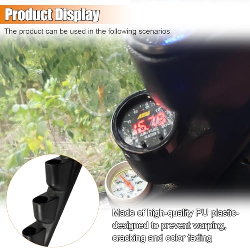 Black Triple Pillar Gauge Pod Holder, Plastic 3 Hole 52mm Automotive Digital Gauge Bracket, Universal A-Pillar Gauges Mount Accessories for Most Vehicles