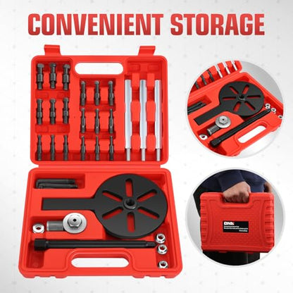 DNA Motoring 21 in 1 Bearing Puller, Bearing Extractor Removal Tool, Inner Hole Three-Jaw Puller with Curved Hook, Collet Multi-Functional Bearing Removal Tool, TOOLS-00606 - style: 21 in 1 Bearing Puller