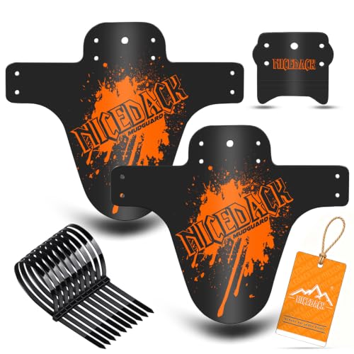 Mountain Bike Fenders, Fits 20-29 Inch MTB, 2-Piece Set - color: B-Orange