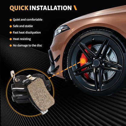 D536 Rear Ceramic Brake Pads Kit Fit For Acura CL 2001-2003, For Legend 1991-1995, For RDX 2007-2012, For RL 1996-2004, For TL 1999-2008, For Honda CR-V 2002-2004, For Element 03-11 - style: HZ536