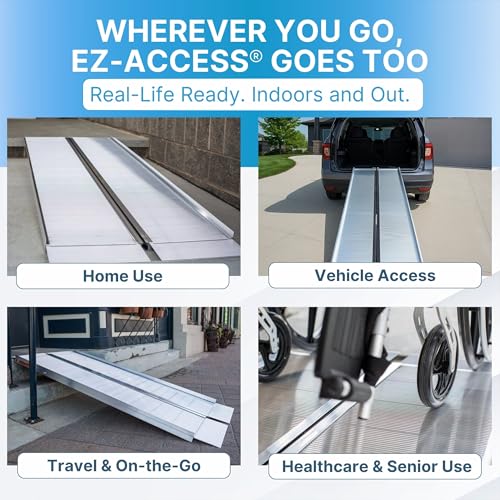 EZ-ACCESS Suitcase Singlefold Portable Wheelchair Ramp, 6 x 30 in - size: 6 Foot (Pack of 1), style: Standard