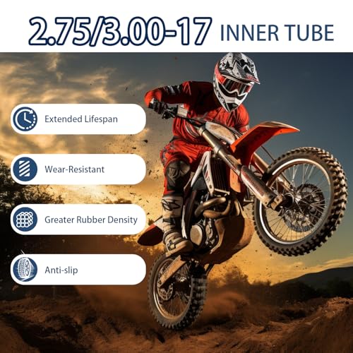2 Pack 2.75/3.00-17 Heavy Inner Tube, 80/90-17 Replacement Tire - size: 2.75/3.00-17 (2 Pack)