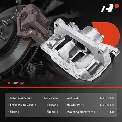 A-Premium Rear Right Passenger Disc Brake Caliper with Bracket - style: Rear Passenger Side