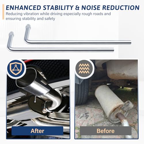 Universal Stainless Steel Exhaust Hanger Rod Weld on-9.5"Long 90 Degree Bent(4 PACK) - size: 4 PCS