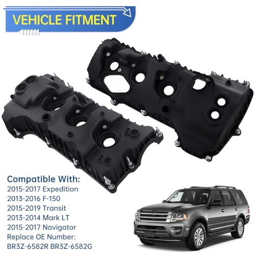 Engine Valve Covers Left Right Compatible with 2013-2019 Ford F-150 Expedition Transit Mark LT Navigator 3.5L Replacement for BR3Z-6582R /BR3Z-6582G - color: BR3Z-6582R Engine Valve Covers