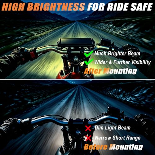 7 Inch Amber Ebike Dirtbike Headlight Kit with12V Wiring Harness and Switch - color: (Amber) Light Bar with 12V Wiring and Switch