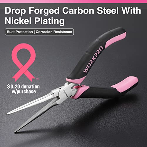 WORKPRO 6-Piece Mini Pliers Set - color: Pink