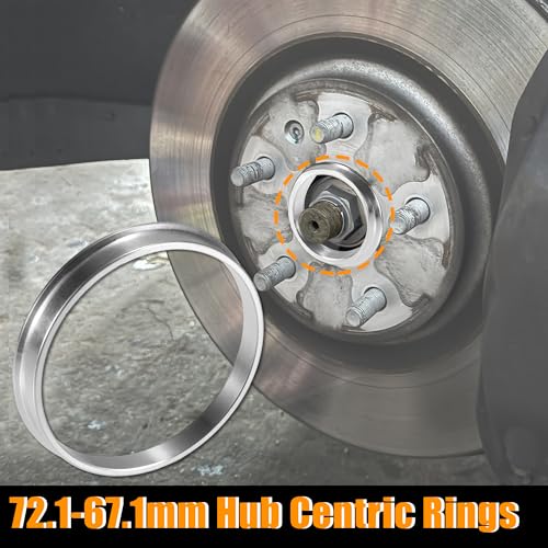 X AUTOHAUX 4pcs OD 72.1mm to ID 67.1mm Aluminum Alloy Hub Centric Rings - size: 72.1mm ID to 67.1mm OD