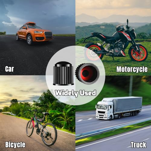Tire Valve Stem Caps The Upgraded Version has a Sealing Ring for Car, Motorbike, Trucks, Bike， Bicycle ，60 Pack - color: 60 Pack-Black