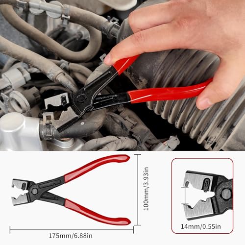 WISEUP 4PCS Hose Clamp Pliers Set for Auto Fuel, Oil, Coolant, Radiator