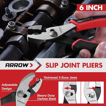 ARROW 8-Piece Pliers and Wrench Set, Pliers Kit with Roll-Up Pouch