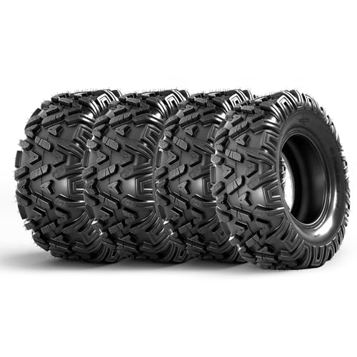 25x8-12 Front & 25x10-12 Rear ATV Tires,6PR,Tubeless,Pack of 4 - size: 25x8x12 & 25x10x12